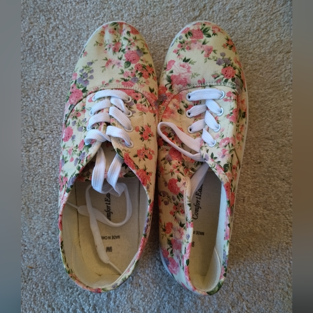 Floral Canvas Sneakers By COMFORT EASE